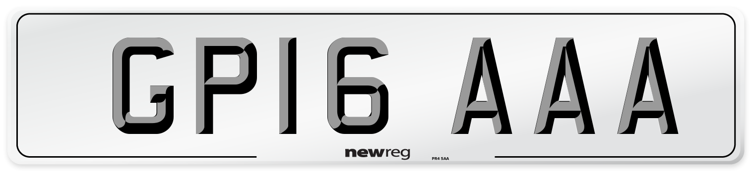 GP16 AAA Number Plate from New Reg